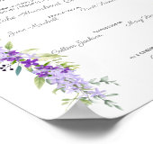 花とデザイン付き婚姻証明葉書 ポスター (角)