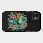 花とデスグリーンスカル Case-Mate iPhoneケース (裏面(横))