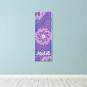 花とデニムトリプチチ（3ピース）キャンバスのラップ キャンバスプリント (インサイチュ (ウッドフロア))