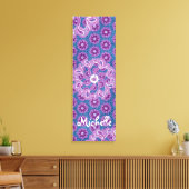 花とデニムトリプチチ（3ピース）キャンバスのラップ キャンバスプリント (インサイチュ (リビング))