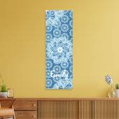 花とデニムトリプチブルーキャンバスラップ キャンバスプリント (インサイチュ (リビング))