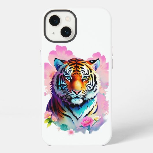 花とトラ iPhoneケース (裏面)