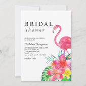 花とトロピカルパラダイス フラミンゴ ブライダルシャワー 招待状 (正面)