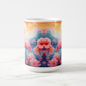 花とトロピカルフラミンゴ コーヒーマグカップ (中央)