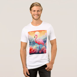 花とトロピカルフラミンゴ トライブレンドTシャツ