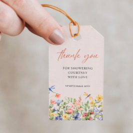 花とトンボありがとうブライダルシャワー ギフトタグ