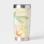 花とトンボのオーダーメイド 保温保冷タンブラー (正面)