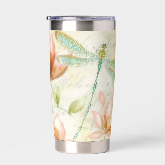 花とトンボのオーダーメイド 保温保冷タンブラー (右面)