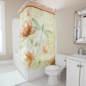 花とトンボのシャワーカーテン シャワーカーテン (インサイチュ)
