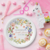 花とトンボのロマンチックブライダルシャワー ペーパープレート (パーティー)