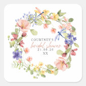 花とトンボリースブライダルシャワー スクエアシール (正面)