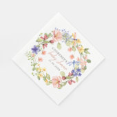 花とトンボロマンチックな赤ちゃんシャワー スタンダードランチョンナプキン (角)