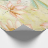 花とトンボ包み紙 ラッピングペーパー (角)