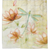 花とトンボ シャワーカーテン (正面)