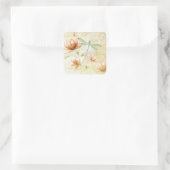 花とトンボ スクエアシール (バッグ)