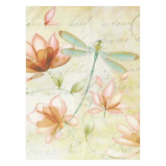 花とトンボ テーブルクロス (正面)