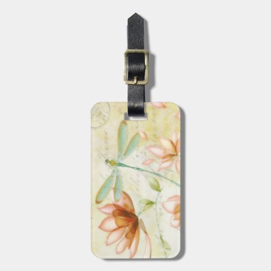 花とトンボ ラゲッジタグ (正面縦)