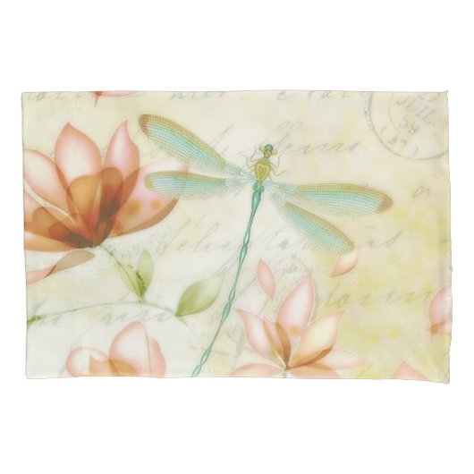 花とトンボ 枕カバー (正面)