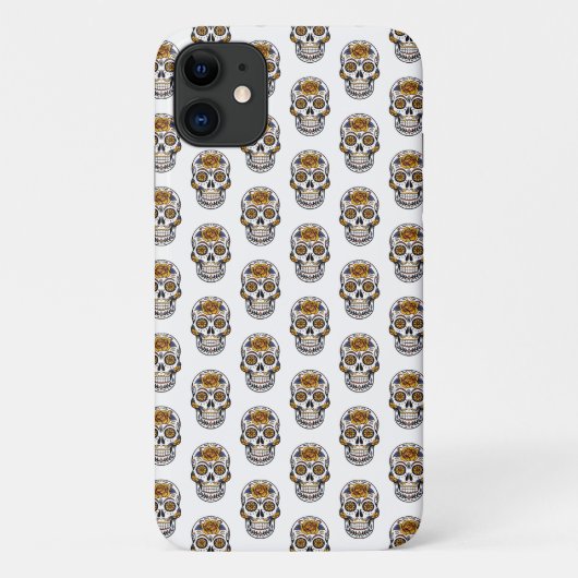 花とドクロのデザイン  Case-Mate iPhoneケース (裏面)