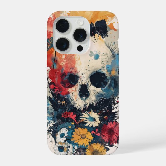 花とドクロ iPhoneケース (裏面)