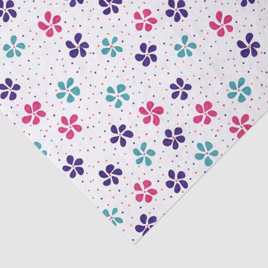 花とドット花柄 薄葉紙 (詳細)