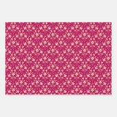 花とドット ラッピングペーパーシート (正面)