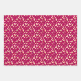 花とドット ラッピングペーパーシート