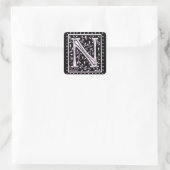 花とドットMonogram 'N' スクエアシール (バッグ)