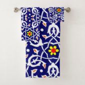 花とノットのプリント バスタオルセット (インサイチュ)