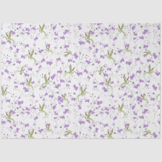 花とハチドリ 薄葉紙 (正面)