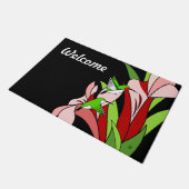 花とハミングバードウェルカムマット ドアマット (アングル)