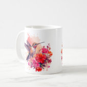 花とハミングバードコーヒーマグ コーヒーマグカップ (正面左)