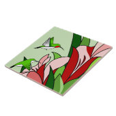 花とハミングバードセラミックタイル タイル (側面)