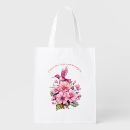 花とハミング鳥のインスピレーション エコバッグ