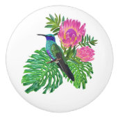 花とハミング鳥セラミックノブ セラミックノブ (正面)