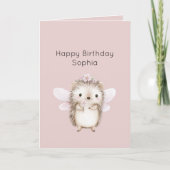 花とハリネズミの妖精の誕生日 カード (正面)