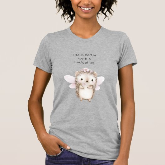 花とハリネズミの妖精 Tシャツ (正面)