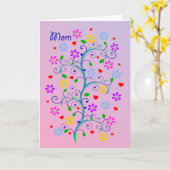 花とハートで母を楽しむ|過去記事 カード (黄色い花)