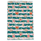 花とハートの花束 ミディアムペーパーバッグ (正面)