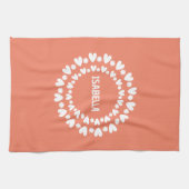 花とハート名 キッチンタオル (横)