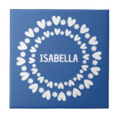 花とハート名 タイル (正面)