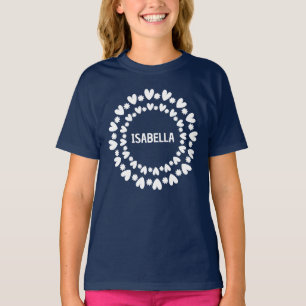 花とハート名 Tシャツ