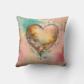 花とハート枕デザイン クッション (裏面)