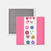 花とハート磁石 マグネット (正面/裏面)