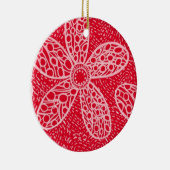 花とハート セラミックオーナメント (右)