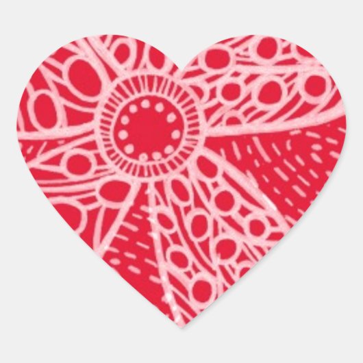 花とハート ハートシール (正面)