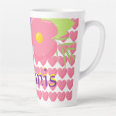 花とハート パーソナライズされた カフェラテマグ (右)