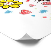 花とハート ポスター (角)