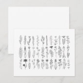 花とハーブのインクスケッチサンキューカード サンキューカード (正面/裏面)