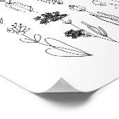 花とハーブのインクスケッチポスター ポスター (角)